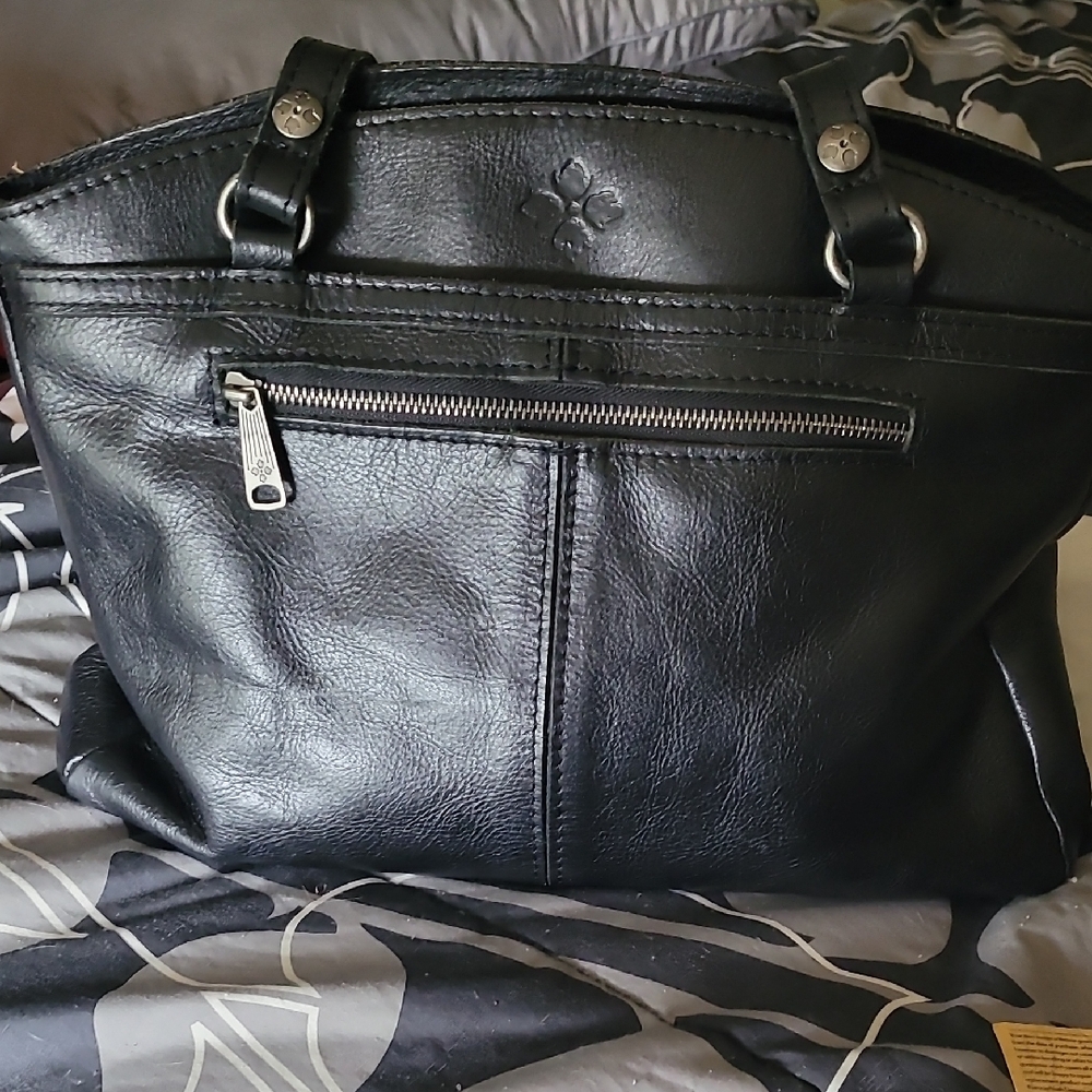 Patricia Nash Poppy Tote Black Leather Tote Bag